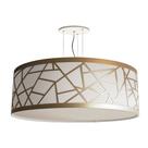 Lustre Pendente Recorte Bronze Cúpula em Tecido 40x15
