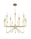 Lustre Pendente Redondo 15 Braços Tubo Difusor Acrílico Dourado 164 Lustre Pendente Redondo 15 Braços Tubo Difusor Acrílico Dourado 164