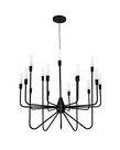Lustre Pendente Redondo 15 Braços Tubo Difusor Acrílico Preto 164 Lustre Pendente Redondo 15 Braços Tubo Difusor Acrílico Preto 164
