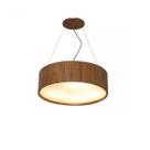 Lustre Pendente Redondo 60cm x 16cm em Madeira Imbuia