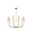 Lustre Pendente Redondo Candel 10 Braços Dourado 739