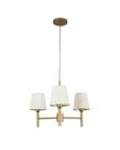 Lustre Pendente Redondo Cúpula 03 Braços Dourado 60cm 658/3