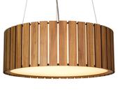 Lustre Pendente redondo de madeira Amêndola