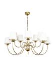 Lustre Pendente Redondo Tocheiro Clássico Cúpula 10 Braços Dourado 372/10