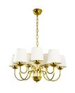 Lustre Pendente Redondo Tocheiro Clássico Cúpula 10 Braços Dourado Polido 650/10