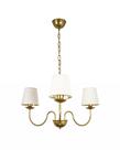Lustre Pendente Redondo Tocheiro Clássico Cúpula 3 Braços Dourado 372/3