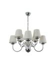 Lustre Pendente Redondo Tocheiro Clássico Cúpula 8 Braços Cromado 650/8