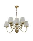 Lustre Pendente Redondo Tocheiro Clássico Cúpula 8 Braços Dourado Fosco 650/8