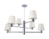 Lustre Pendente Redondo Tocheiro Cúpula 06 Braços Cromado 163