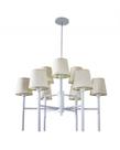 Lustre Pendente Redondo Tocheiro Cupula 09 Braços Branco 220/9