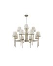 Lustre Pendente Redondo Tocheiro Cúpula 12 Braços Champanhe 220/12