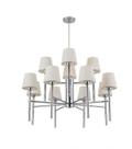 Lustre Pendente Redondo Tocheiro Cúpula 12 Braços Cromado 220/12