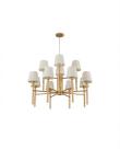 Lustre Pendente Redondo Tocheiro Cúpula 12 Braços Dourado 220/12 Lustre Pendente Redondo Tocheiro Cúpula 12 Braços Dourado 220/12