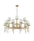 Lustre Pendente Redondo Tocheiro Cúpula 15 Braços com Corrente Dourado 709/15 Lustre Pendente Redondo Tocheiro Cúpula 15 Braços com Corrente Dourado 709/15