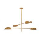 Lustre Pendente Remo Duplo Articulável Retangular Industrial Dourado 1,50 Metro 697