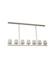 Lustre Pendente Retangular 7 Cúpulas Tocheiro Champanhe 1,40m 728 Lustre Pendente Retangular 7 Cúpulas Tocheiro Champanhe 1,40m 728