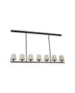 Lustre Pendente Retangular 7 Cúpulas Tocheiro Preto 1,40m 728
