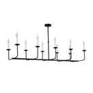 Lustre Pendente Retangular Candelabro Vela 10 Braços Preto 725