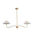 Lustre Pendente Retangular Clássico Cúpula Duplo 1,20m Dourado 730
