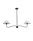 Lustre Pendente Retangular Clássico Cúpula Duplo 1,30m Preto 731