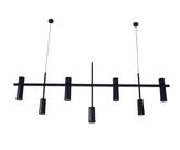 Lustre Pendente Retangular Industrial Tubo Cilindro 1,30m Preto 162