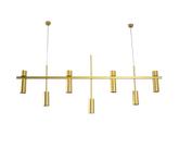Lustre Pendente Retangular Industrial Tubo Cilindro 1,50m Dourado Fosco 183