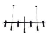 Lustre Pendente Retangular Industrial Tubo Cilindro 1,50m Preto 183