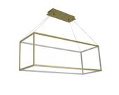 Lustre Pendente Retangular Lucca Dourado Led 108W 2700k ZR100WGD Starlux