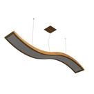Lustre Pendente Retangular Onda LED 24w 2700k 160cm Madeira