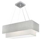 Lustre Pendente Retangular Rustico Cinza e Branco MJ-4138 Para Mesa de Jantar e Estar