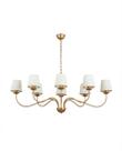Lustre Pendente Retangular Tocheiro Clássico Cúpula 8 Braços Dourado 721