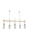 Lustre Pendente Retangular Vidro Tubo Redondo 1,30m Dourado 833