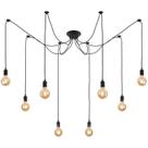 Lustre Pendente Retrô Aranha Preto 8 Lâmpadas modelo INL83