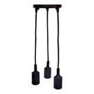 Lustre Pendente Retrô Benjamin Preto 3 Lâmpadas E27 Avant