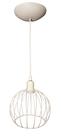 Lustre Pendente Retrô Industrial Aramado Globo Branco Lustre Pendente Retrô Industrial Aramado Globo Branco