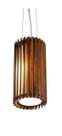 Lustre Pendente Ripado 16cm 1xE27 em Madeira Imbuia