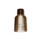 Lustre Pendente Ripado 26cm 1xE27 em Madeira Imbuia