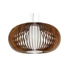 Lustre Pendente Ripado 50cm 1xE27 em Madeira Imbuia