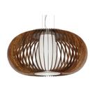 Lustre Pendente Ripado 75cm 1xE27 em Madeira Imbuia