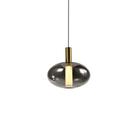 Lustre Pendente Skylight Spia 4090 19cm Led Bivolt Dourado / Fumê