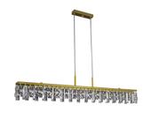Lustre Pendente Slim Cristal Retangular 85cm Dourado 112