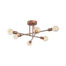 Lustre Pendente Sputnik Átomo 6 Lâmpadas E27 Preto Moderno Industrial para Sala Quarto Cozinha