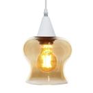 Lustre Pendente Taschibra Aisha Liso E27 Conhaque Bivolt Branco