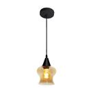 Lustre Pendente Taschibra Aisha Liso E27 Conhaque Bivolt Preto