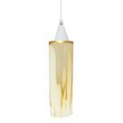 Lustre Pendente Taschibra Anne Murano Leitoso âmbar E27 Bivolt Branco