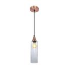 Lustre Pendente Taschibra Anne Rigato E27 Transparente Bivolt Cobre