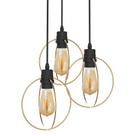 Lustre Pendente Taschibra Aramado Circle Dourado Triplo 3xE27 Bivolt
