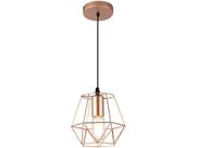 Lustre Pendente Taschibra Aramado Grid Cobre E27 Bivolt