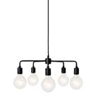 Lustre Pendente Taschibra Drops Preto Para 5 Lâmpadas E27 Bivolt