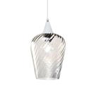 Lustre Pendente Taschibra Monalisa G Rigato Transparente E27 Bivolt Branco